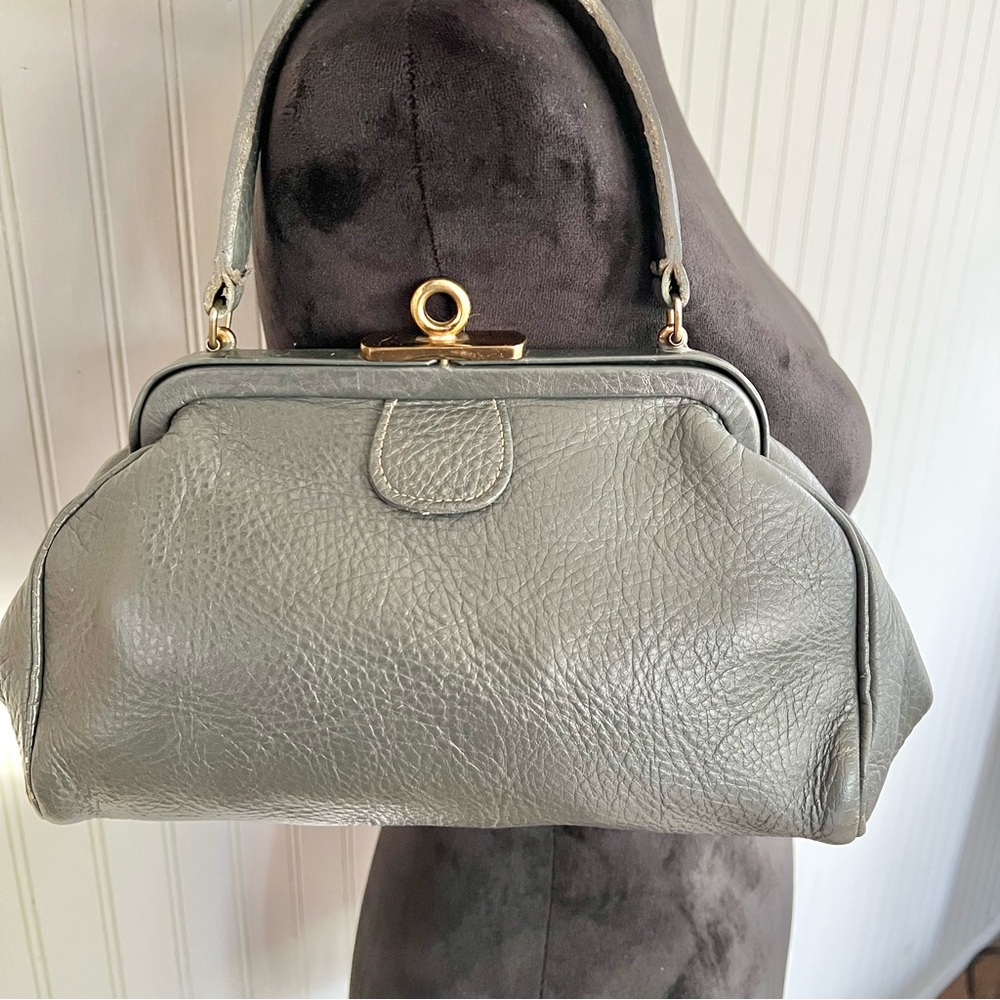 Roger Van S Vintage Designer Frame Bag Steele Grey